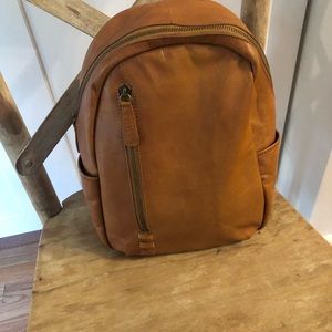 All leather backpack
